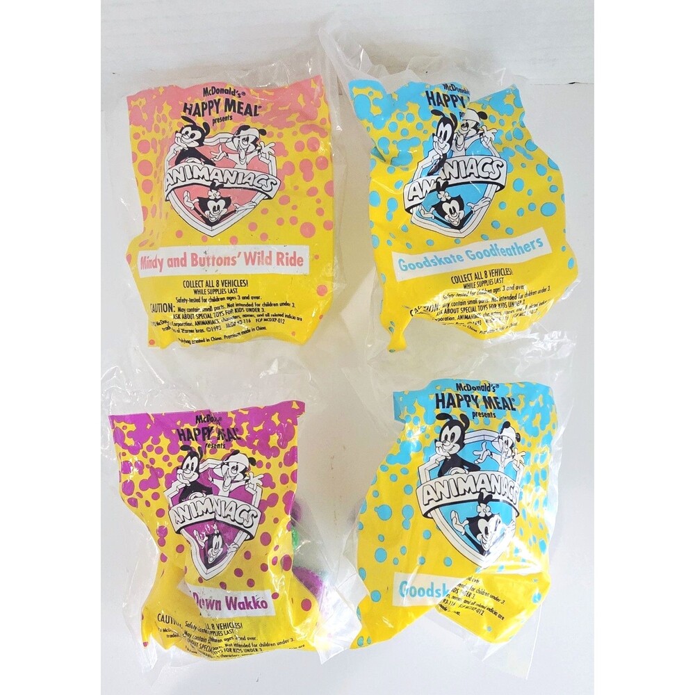 Vintage 1993 McDonald's Happy Meal Toys Animaniacs Lot of 4